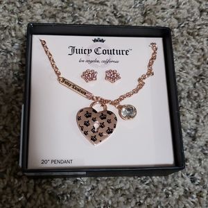 Nwt juicy couture rose gold necklace & earring